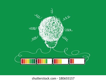 Light bulb Charging Battery Power Idea design