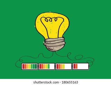 Light bulb Charging Battery Power Idea design