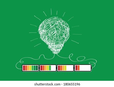 Light bulb Charging Battery Power Idea design