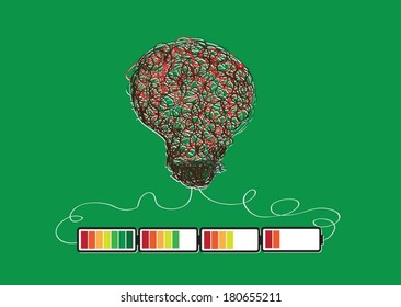 Light bulb Charging Battery Power Idea design