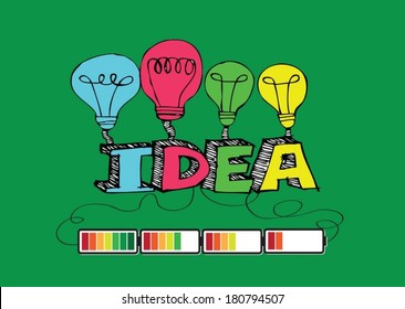 Light bulb Charging Battery Power Idea design