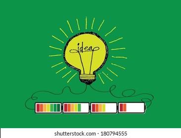 Light bulb Charging Battery Power Idea design