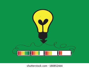 Light bulb Charging Battery Power Idea design