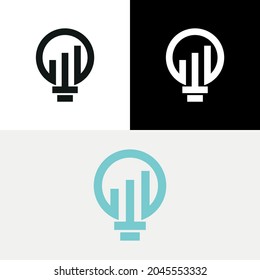 Light Bulb Chart Idea Finance Logo