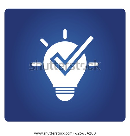 Light Bulb Check Mark Icon Blue Stock Vector (Royalty Free) 625654283 ...