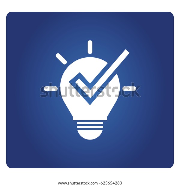 Light Bulb Check Mark Icon Blue Stock Vector (Royalty Free) 625654283 ...