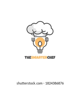 light bulb and chef hat for smart logo icon vector inspiration. kitchen logo.