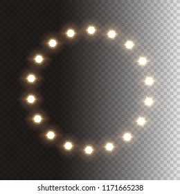 Light bulb circle isolated on transparent background. Vector design element
