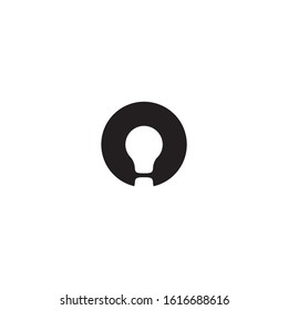 Light Bulb in Circle Logo Icon Design Template Elements
