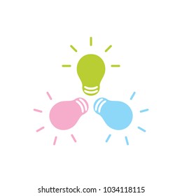 light bulb in circles decoration vector 