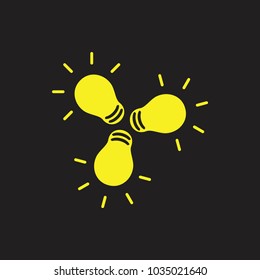 light bulb in circles decoration vector 