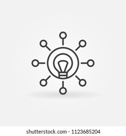 Light Bulb with circles outline vector icon. Startup linear concept sign or logo element