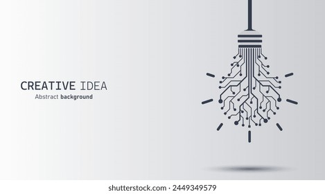 Light bulb circuit, Innovation abstract background. Creative idea, patent, digital solution, future technology concept. Business idea, Inspiration, Brainstorming, Creativity. Vector and illustration.