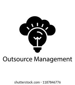 Light bulb with cloud in the background symbolising innovation icon