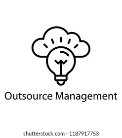 Light bulb with cloud in the background symbolising innovation icon