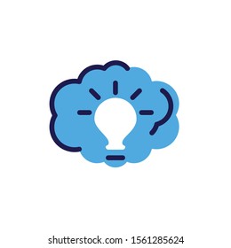 light bulb with cloud on white background vector illustration design