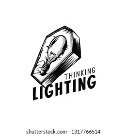 Light bulb in the coffin vector