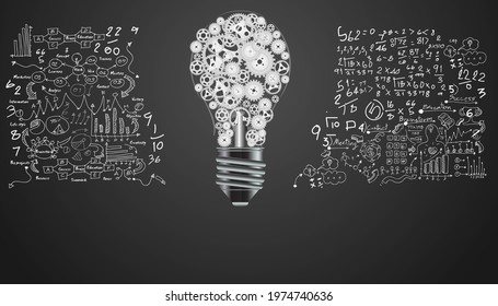 Light bulb with cog .design creativity  Modern design Idea and Concept Vector illustration.