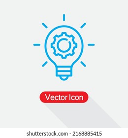 Light bulb And Cog Inside Icon, Innovation Icon Vector Illustration Eps10