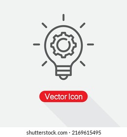 Light bulb And Cog Inside Icon, Innovation Icon Vector Illustration Eps10