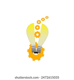 Light bulb with cogwheel, Innovation and creative idea