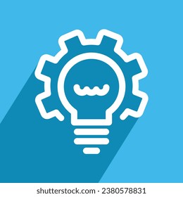 light bulb, cogwheel, linear, vector illustration 