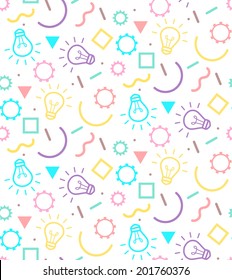 Light bulb & cogwheel seamless pattern.  Vector illustration
