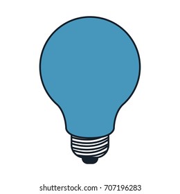 light bulb in color blue sections silhouette vector illustration