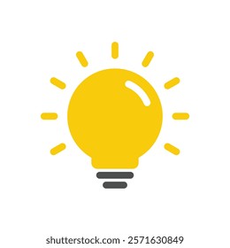 Light bulb color icon. Electric lamp, idea, solution sign symbol