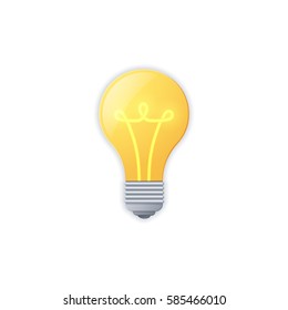 Light bulb, color icon isolated on a white background.