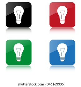 Light bulb  - color vector icon  with shadow