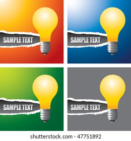 light bulb colored ripped banner