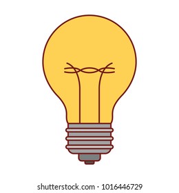light bulb in colorful silhouette with thin red contour