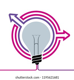 Light bulb concept design, isolated on white background.