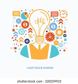 Light bulb concept design on white background,clean vector