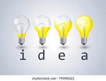 Light bulb with the concept of idea
