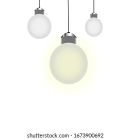 Light bulb concept, idea, hanging light bulb.