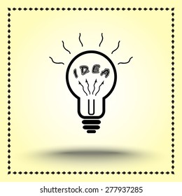 Light bulb with concept of idea sign icon, vector illustration. Flat design style 
