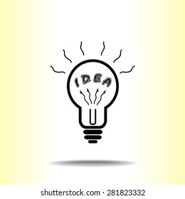 Light bulb with concept of idea sign icon, vector illustration. Flat design style 
