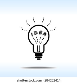 Light bulb with concept of idea sign icon, vector illustration. Flat design style 