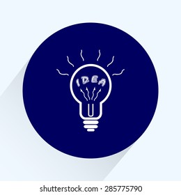 Light bulb with concept of idea sign icon, vector illustration. Flat design style 