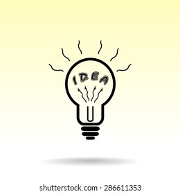Light bulb with concept of idea sign icon, vector illustration. Flat design style 