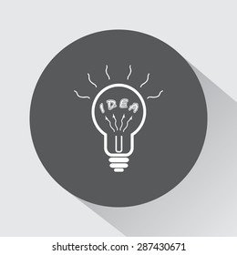 Light bulb with concept of idea sign icon, vector illustration. Flat design style 