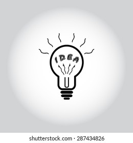 Light bulb with concept of idea sign icon, vector illustration. Flat design style 