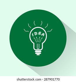 Light bulb with concept of idea sign icon, vector illustration. Flat design style 