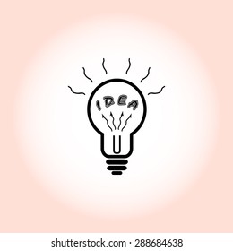 Light bulb with concept of idea sign icon, vector illustration. Flat design style 