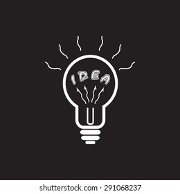 Light bulb with concept of idea sign icon, vector illustration. Flat design style 