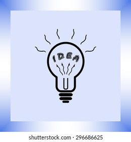 Light bulb with concept of idea sign icon, vector illustration. Flat design style 