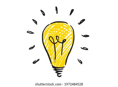 Light Bulb. Concept and ideas, hand-drawn illustration. Vector. 