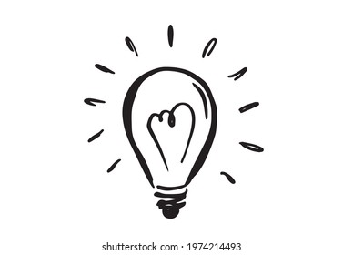 Light Bulb. Concept and ideas, hand-drawn illustration. Vector. 